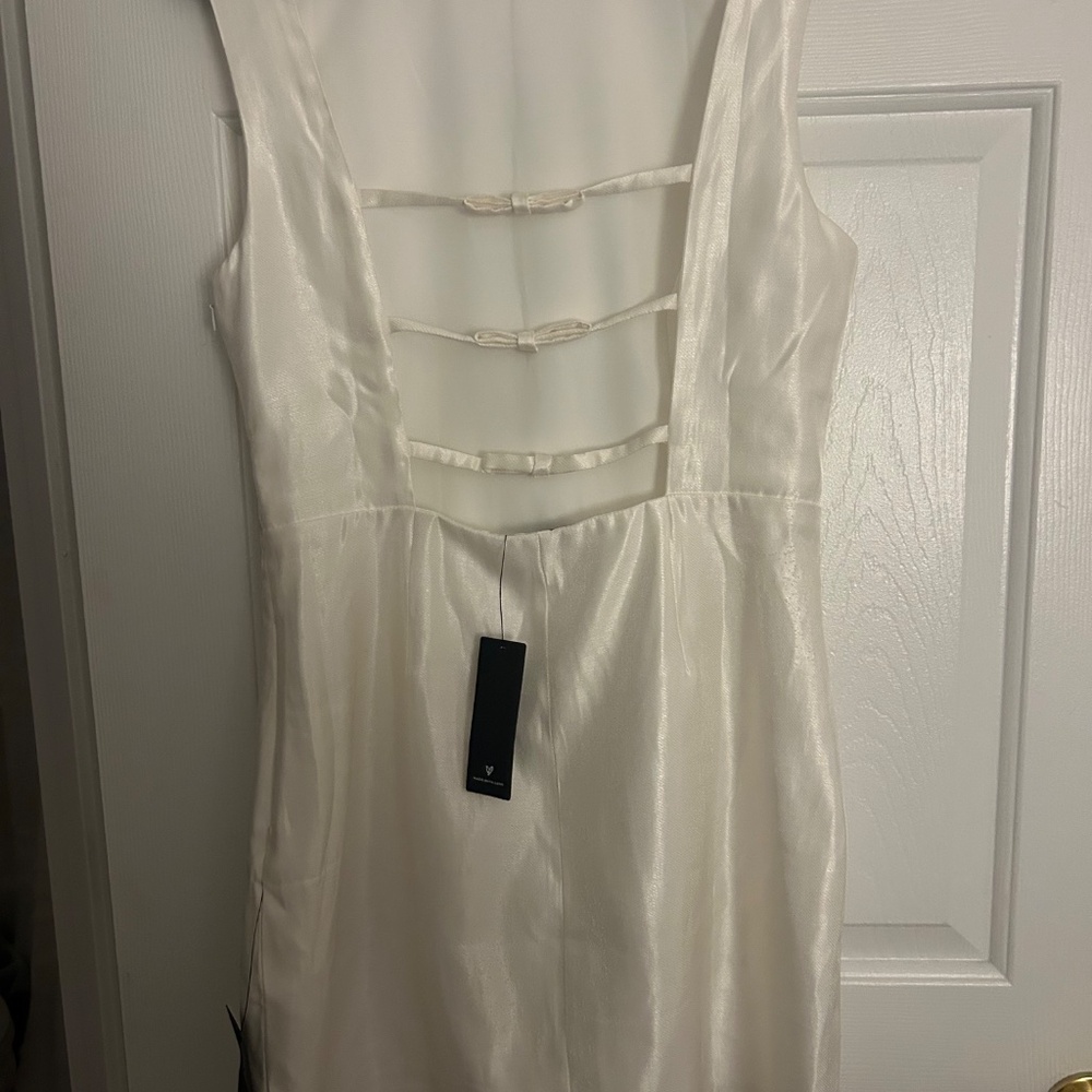 Lulus Sophisticated Selection White Sleeveless Backless Mini Dress - Size M - Picture 5 of 6